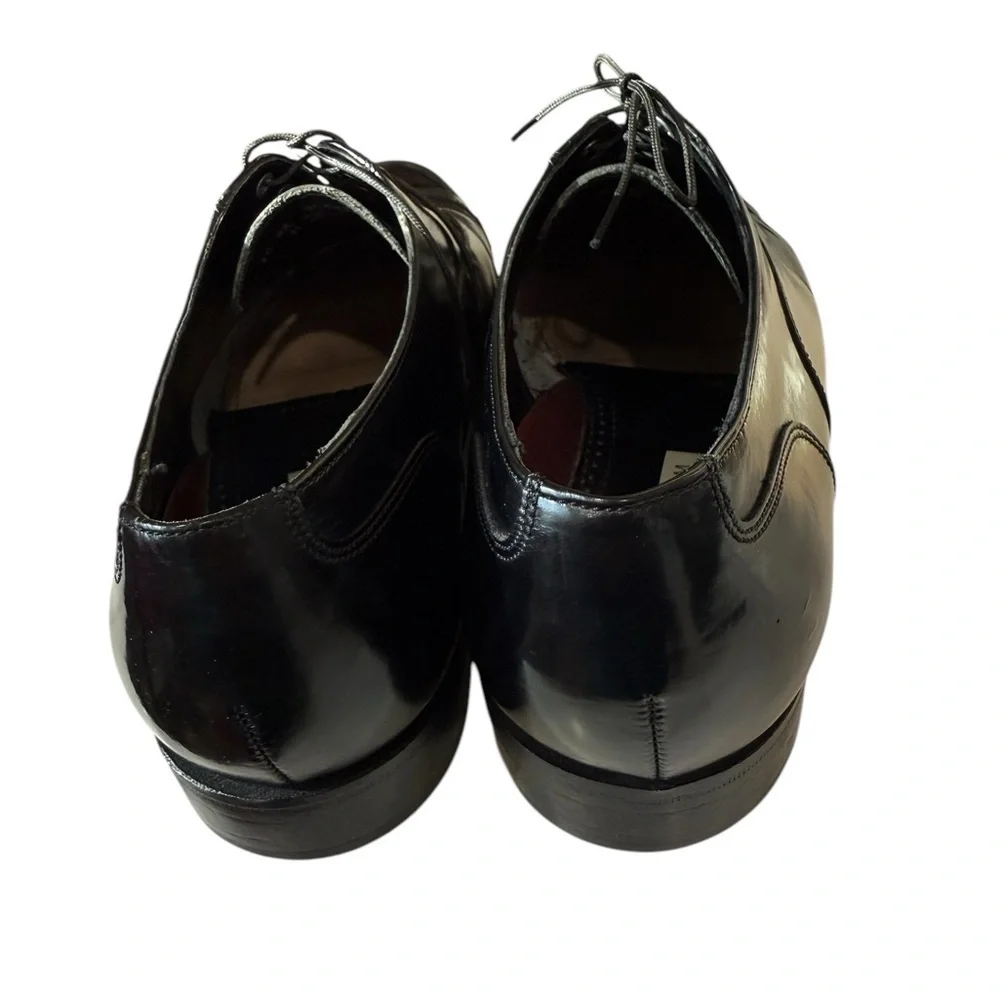 Florsheim size 10 to 10.5 Men’s Black Toe Cap Leather Lace up Shoes Made India